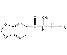 2-甲基氨基-1-(3,4-亚甲二氧苯基)-1-丙酮结构式