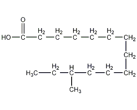 12-甲基-十四(烷)酸结构式