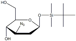 3-叠氮-2,3-二脱氧基-1-O-(叔丁基二甲基甲硅烷基)-β-D-阿拉伯-六吡喃糖结构式