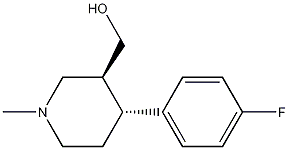 (4R,3S)-4-(4-氟苯基)-3-羟甲基-1-甲基哌啶结构式