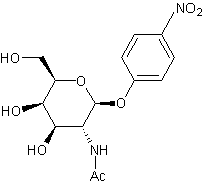 4-硝基苯基-N-乙酰-β-D-氨基半乳糖苷结构式