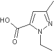 1-乙基-3-甲基-1H-吡唑-5-羧酸结构式