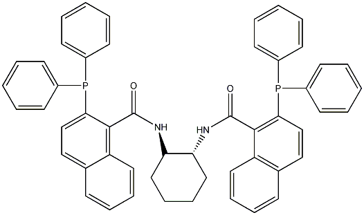 (1R,2R)-(+)-1,2-二氨基环己烷-N,N'-双(2-二苯基膦基聚-1-萘酰)结构式