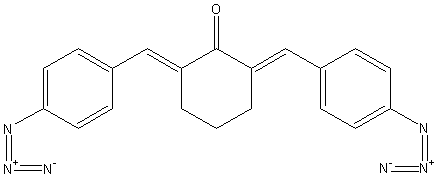 2,6-二(4-叠氮苯亚甲基)-4环己酮结构式