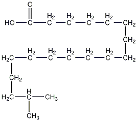 17-甲基-十八(烷)酸结构式