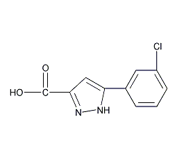 5-(3-氯苯基)-1氢-吡唑-3-甲酸结构式