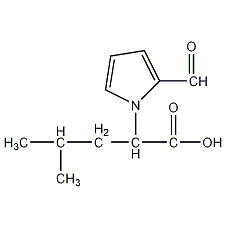 2-(2-甲酰-1-吡咯基）-4-甲基戊酸结构式