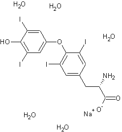左旋甲状腺素钠五水合物结构式