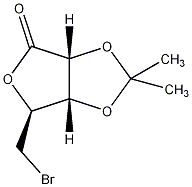 5-溴-5-脱氧-2,3-异亚丙基-D-核酮内酯结构式