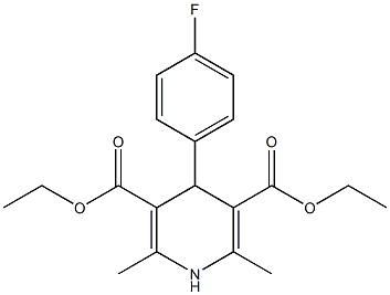 1,4-二氢-2,6-二甲基-4-(4-氟苯基)-3,5-吡啶二羧酸二乙酯结构式