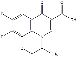 9,10-二氟-2,3-二氢-3-甲基-7-氧代-7H-吡啶并[1,2,3-DE]-[1,4]-苯并噁嗪-6-羧酸结构式