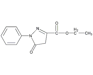 1-苯基-5-吡唑啉酮-3-甲酸乙酯结构式