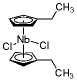 双(乙基环戊二烯基)二氯化铌(IV)结构式