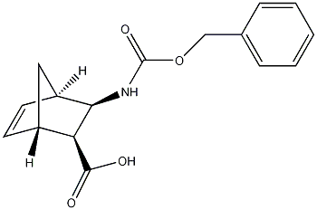 3-exo-(苯氧羰基氨基)双环]2.2.1]胸腺嘧啶-5-烯-2-exo-羧酸结构式