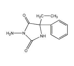 3-氨基-5-乙基-5-苯基咪唑-2,4-二酮结构式