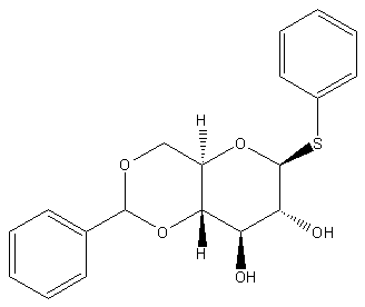 4,6-苯亚甲基-1-硫基-β-D-吡喃葡萄糖苷苯酯结构式
