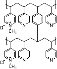 聚(4-乙烯基嘧啶)交叉结合甲基氯四元盐结构式
