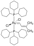 二氯化(3-甲基-2-丁烯亚基)二(三环己基膦)钌结构式