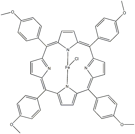 5,10,15,20-四(4-甲氧苯基)-21H,23H-卟吩氯化铁结构式