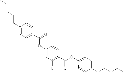 4-戊基2-氯-4-(4-戊基-苯甲酰氧基)苯甲酸结构式