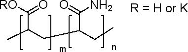 聚(丙烯酰基酰胺-co-败脂酸)钾盐结构式