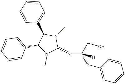 (4R,5R)-1,3-二甲基-4,5-二苯基-2-[(S)-1-苄基-2-羟乙基亚]咪唑烷结构式