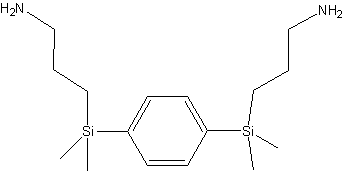 1,4-双(3-氨丙基二甲基甲硅烷基)苯结构式