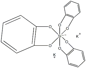 三(1,2-苯二醇酸根-O,O')硅酸钾结构式