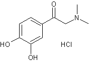 α-二甲氨基-3',4'-二羟基苯乙酮盐酸盐结构式