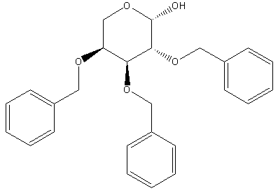 2,3,4-三-邻苯甲基-ß-L-阿拉伯呱喃糖结构式