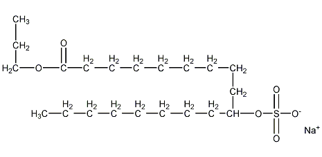 10-(磺酰氧基)十八烷酸丙酯钠盐结构式