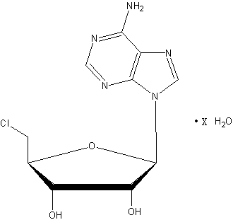 5'-氯-5'-脱氧鸟苷水合物结构式