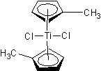 二(甲基环戊二烯基)二氯化钛结构式