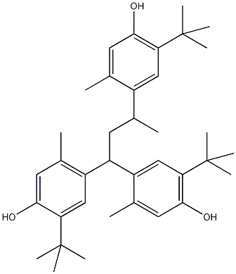 1,1,3-三(5-叔丁基-4-羟基-2-甲基苯基)丁烷结构式