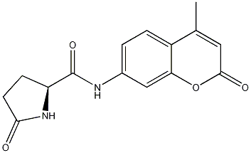 L-焦谷氨酸-7-胺基-4-甲基香豆素结构式