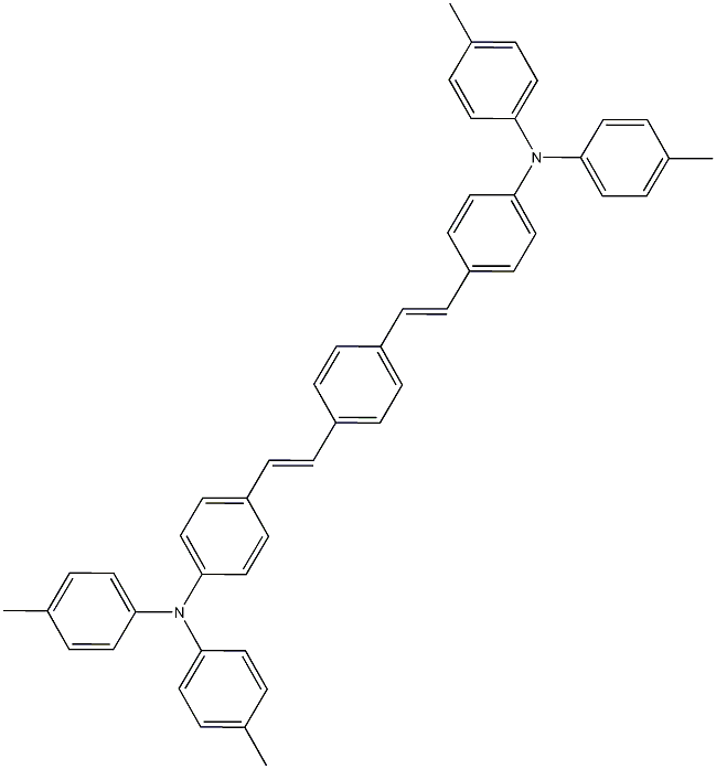 1,4-二[4-(二甲氨苯基)苯乙烯基]苯结构式