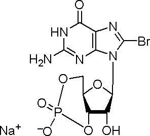 8-溴鸟苷3',5'-环磷酸钠盐结构式