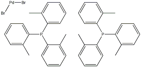 二溴双(三正甲苯膦)钯(II)结构式