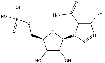 5-氨基咪唑-4-甲酰胺-1-β-D-呋喃核糖苷5-一磷酸盐结构式
