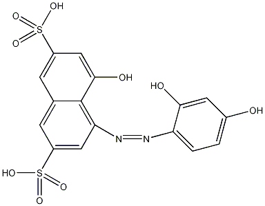 4-[(2,4-二羟苯基)偶氮]-5-羟基萘-2,7-二磺酸结构式