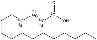 棕榈酸-1,2,3,4-13C4结构式
