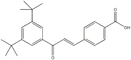 4-[(1E)-3-[3,5-双(1,1-二甲基乙基)苯基]-3-氧-1-丙烯基]苯甲酸结构式