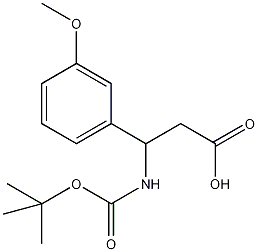 3-(Boc-氨基)-3-(3-甲氧基苯基)丙酸结构式