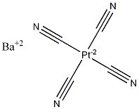 钡 四氰铂酸盐(II) 四水结构式