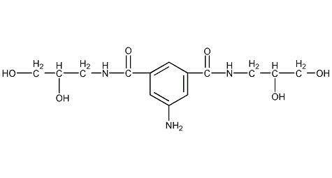 5-氨基-N,N'-双(2,3-二羟基丙基)间苯二甲酰胺盐酸盐结构式