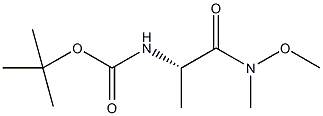 N-(叔丁氧基羰基)-L-丙氨酸N'-甲氧基-N'-甲基酰胺结构式