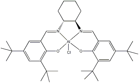 (1R,2R)-(-)-1,2-环己二胺-双(3,5-二叔丁基亚水杨基)氯化铝结构式