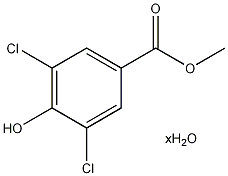 3,5-二氯-4-羟基苯甲酸甲酯水合物结构式