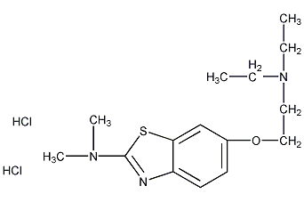 6-[2-(二乙氨基)乙氧基]-N,N-二甲基苯并噻唑-2-胺盐酸盐结构式