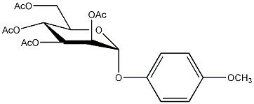 4-甲氧苯基-2,3,4,6-四-O-乙酰基-α-D-吡喃甘露糖苷结构式